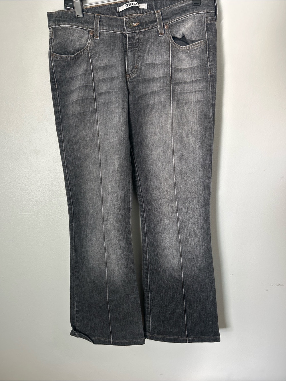 Mavi Women's Gray Flare Jeans with Front Seams